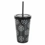 Verres - Gobelet en plastique pentagramme avec paille - SOMETHING DIFFERENT WHOLESALE