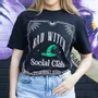 Homewear - Green Bad Witch Social Club Unisex T-shirt Size S - SOMETHING DIFFERENT WHOLESALE