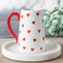 Vases - Heart Print Ceramic Flower Jug - SOMETHING DIFFERENT WHOLESALE