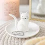Jewelry - Sitting White Cat Face Trinket Dish - SOMETHING DIFFERENT WHOLESALE