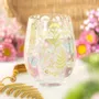 Glass - Luna Bloom Floral Print Stemless Glass - SOMETHING DIFFERENT WHOLESALE