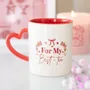 Mugs - For My Best-Tea Mug with Heart Handle - SOMETHING DIFFERENT WHOLESALE
