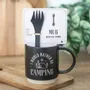 Tasses et mugs - Mug « Je préférerais être en camping » avec cuillère-fourchette 3 en 1 - SOMETHING DIFFERENT WHOLESALE