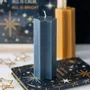 Candles - Navy Starry Night Star Shaped Taper Candle - SOMETHING DIFFERENT WHOLESALE