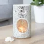 Scents - Silver Pillar Crackle Glass Oil Burner and Wax Warmer - SOMETHING DIFFERENT WHOLESALE