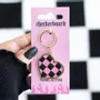 Decorative objects - Checkerboard Heart Keyring - SOMETHING DIFFERENT WHOLESALE