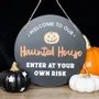 Panels - Round Haunted House Hanging Sign - SOMETHING DIFFERENT WHOLESALE