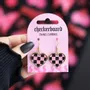 Jewelry - Checkerboard Heart Earrings - SOMETHING DIFFERENT WHOLESALE