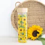 Glass - Sunflower Print Glass Water Bottle - SOMETHING DIFFERENT WHOLESALE