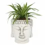 Flower pots - White Terracotta Buddha Head Planter - SOMETHING DIFFERENT WHOLESALE