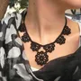 Jewelry - TEXTILE NECKLACE WITH GRAPHIC PATTERN, HAWA MODEL - KARAWAN AUTHENTIC