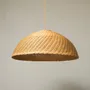 Hanging lights - Chelsea Rattan Dome Pendant Lampshade - MAHE HOMEWARE