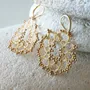 Jewelry - EARRINGS MADE OF WIRE & BEADS, FLOWER - KARAWAN AUTHENTIC