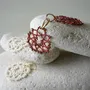 Jewelry - EARRINGS MADE OF WIRE & BEADS, FLOWER - KARAWAN AUTHENTIC
