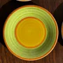 Everyday plates - Set of 4 Italian ceramic plates with green orange yellow sparkles D20 - OFFICE OBJETS
