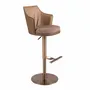 Stools - Swivel stool in mottled brown fabric and brown leatherette - ANGEL CERDÁ
