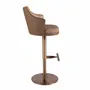 Stools - Swivel stool in mottled brown fabric and brown leatherette - ANGEL CERDÁ
