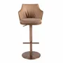 Stools - Swivel stool in mottled brown fabric and brown leatherette - ANGEL CERDÁ