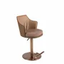 Stools - Swivel stool in mottled brown fabric and brown leatherette - ANGEL CERDÁ