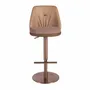 Tabourets - Tabouret pivotant en tissu marron marbré et similicuir marron - ANGEL CERDÁ