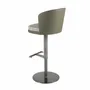 Tabourets - Tabouret pivotant en tissu vert foncé et blanc et similicuir vert oliv - ANGEL CERDÁ