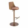 Tabourets - Tabouret pivotant en tissu marron terracotta et beige et similicuir - ANGEL CERDÁ