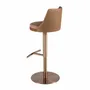 Tabourets - Tabouret pivotant en tissu marron terracotta et beige et similicuir - ANGEL CERDÁ
