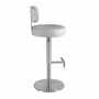 Stools - Swivel stool in light grey marbled fabric - ANGEL CERDÁ