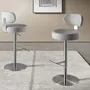 Stools - Swivel stool in light grey marbled fabric - ANGEL CERDÁ