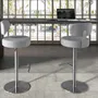 Stools - Swivel stool in light grey marbled fabric - ANGEL CERDÁ