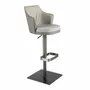 Stools - Swivel stool in grey marbled fabric and dark grey leatherette - ANGEL CERDÁ
