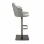 Stools - Swivel stool in grey marbled fabric and dark grey leatherette - ANGEL CERDÁ