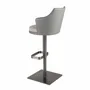Stools - Swivel stool in grey marbled fabric and dark grey leatherette - ANGEL CERDÁ