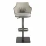 Stools - Swivel stool in grey marbled fabric and dark grey leatherette - ANGEL CERDÁ