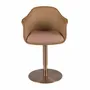 Stools - Swivel stool in terracotta brown and beige fabric and brown - ANGEL CERDÁ