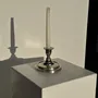 Bougeoirs et photophores  - Petit bougeoir en métal argenté brillant H11 D13 - OFFICE OBJETS