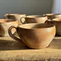 Mugs - Set of 11 vintage coffee cups with matt raw stoneware H11 - OFFICE OBJETS