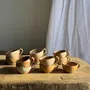 Mugs - Set of 11 vintage coffee cups with matt raw stoneware H11 - OFFICE OBJETS