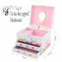 Accessoires enfants - COFFRE MUSICAL 2 TIROIRS BALLERINE - ULYSSE COULEURS D'ENFANCE