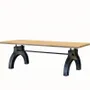 Tables Salle à Manger - SL-002 Industrial Solid Wood Table with Steel Base - STURDY-LEGS