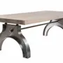 Tables Salle à Manger - SL-002 Industrial Solid Wood Table with Steel Base - STURDY-LEGS