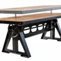 Dining Tables - Industrial Solid Wood Table with Steel Base SL-022 - STURDY-LEGS