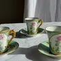 Mugs - Set of 6 turquoise cups and saucers in Couleuvre porcelain - OFFICE OBJETS