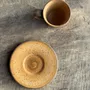 Mugs - Set of 10 cups and 7 saucers ochre stoneware H7 - OFFICE OBJETS