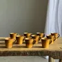 Mugs - Set of 10 cups and 7 saucers ochre stoneware H7 - OFFICE OBJETS