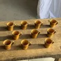 Mugs - Set of 10 cups and 7 saucers ochre stoneware H7 - OFFICE OBJETS