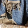 Throw blankets - Wool throw blanket VENEZIA Sky - MOST-BLANKETS