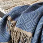 Throw blankets - Wool throw blanket VENEZIA Sky - MOST-BLANKETS