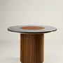 Dining Tables - The Shelby Table Wood + Marble + Brass + Leather - ARBORE BY CAREL WOODWORKS