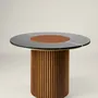 Dining Tables - The Shelby Table Wood + Marble + Brass + Leather - ARBORE BY CAREL WOODWORKS